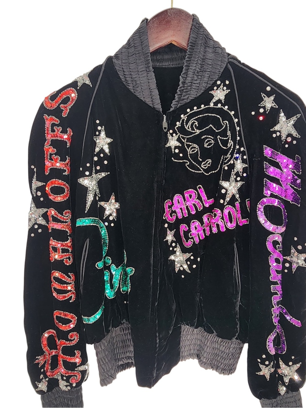VTG 80s Bob Mackie Sequin Jacket Old Hollywood Mocambo Earl Carroll Velvet M - Picture 4 of 15